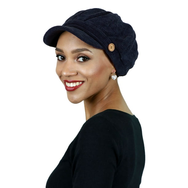 Newsboy Cap for Women Cancer Headwear Chemo Hat Ladies Head Coverings Tweed Corduroy